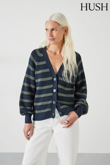 Hush Blue Rae Striped Button Through Cardigan (N24603) | kr1,026