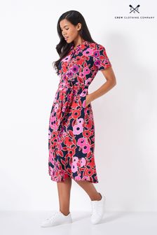 Платье-рубашка с короткими рукавами и цветочным принтом Crew Clothing Sienna (N24668) | €113