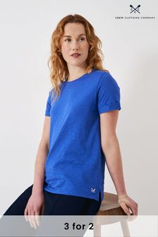Dunkelblau - Crew Clothing Perfect Strukturiertes T-Shirt mit Rundhalsausschnitt (N24746) | 34 €