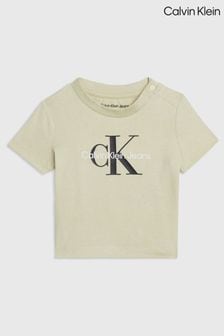 Grün - Calvin Klein T-Shirt mit Monogramm (N24753) | 39 €