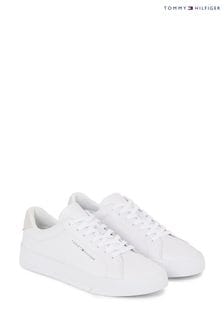 Tommy Hilfiger Black Court Leather Sneakers (N24830) | $143