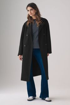 The Set Relaxed Double Breasted Longline Coat (N24878) | €65