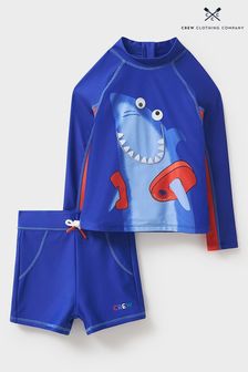 Crew Clothing Shark Print Rash Vest And Short Set (N24910) | AED133