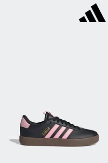 Black trainers with pink stripes clearance