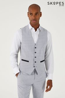 Skopes Brook Silver Grey Check Suit Waistcoat (N25233) | SGD 106
