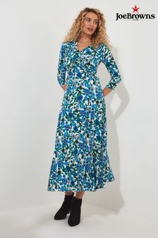 Joe Browns Blue Floral V-Neck Jersey Dress (N25323) | €83