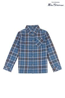 Ben Sherman藍色拉絨斜紋布方格圖案口袋襯衫 (N25346) | NT$930 - NT$1,120