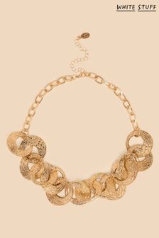 White Stuff Gold Tone Ela Circular Link Necklace