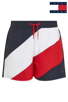 Bleumarin albastru - Pantaloni scurți de baie mediu cu șnur Tommy Hilfiger (N25648) | 269 LEI