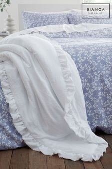 Bianca White Soft Washed Frill 220x230cm Bedspread