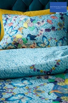 Matthew Williamson Blue Heritage Butterfly Cotton Pair of Pillowcase (N25664) | AED111