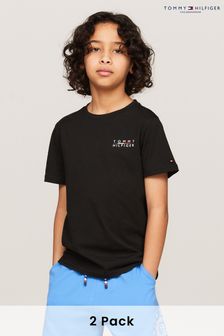 Negro - Pack de 2 camisetas de algodón de Tommy Hilfiger (N25721) | 45 €