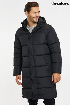 Threadbare Black Showerproof Longline Padded Coat (N25844) | €93