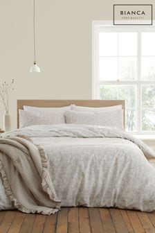 Bianca Natural Shadow Leaves Floral 100% Cotton Duvet Cover Set (N25891) | $43 - $86