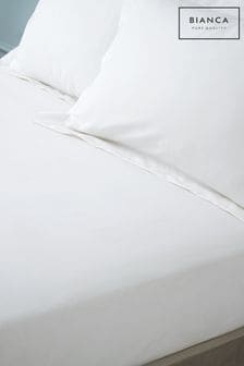 Bianca White 180 Thread Count Egyptian Cotton Fitted Sheet (N25918) | SGD 33 - SGD 58