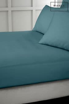 Bianca Teal 400 Thread Count Cotton Sateen Fitted Sheet (N25924) | €32 - €55
