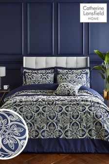 Темно-синий постельный комплект Catherine Lansfield флок Trellis (N25933) | €34 - €62