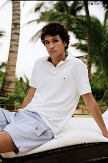 Белые пляжные шорты с поясом на завязке Tommy Hilfiger полосками (N26009) | €86