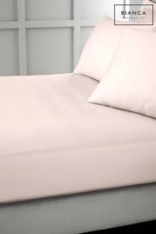 Bianca Blush Pink 400 Thread Count Cotton Sateen Fitted Sheet
