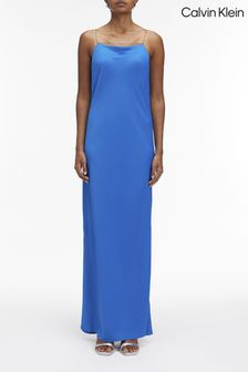 Calvin Klein Blue Metal Detail Slip Dress