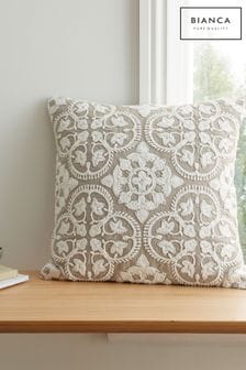 Bianca Grey Tuscany Trellis Cotton Cushion (N26382) | 148 QAR