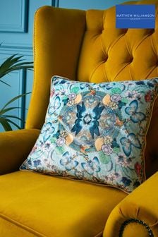 Matthew Williamson Blue Heritage Butterfly Cushion (N26383) | OMR26