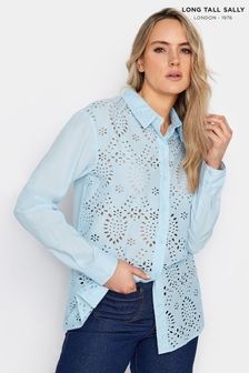 Long Tall Sally Blue Broderie Long Sleeve Shirt (N26761) | HK$319