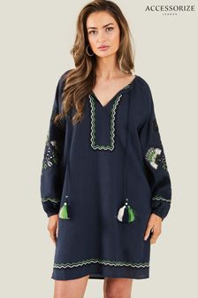 Accessorize Blue Fan Embroidered Beach Dress (N26790) | 84 €