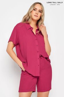 Long Tall Sally Pink Crinkle Co-ord Shirt (N26800) | HK$226