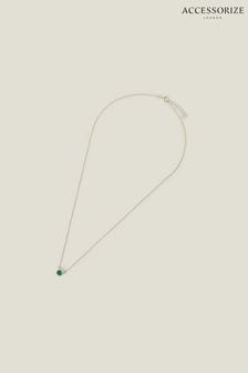 قلادة فضة استرليني بدلاية بحجر أخضر من Accessorize (N26820) | 152 د.إ