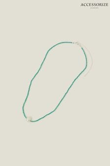 قلادة خرز أخضر لؤلؤ مطلية فضة استرليني من Accessorize (N26821) | 139 ر.ق