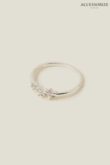 Accessorize Sterling Silver Plated Sparkle Flower Ring (N26866) | NT$750