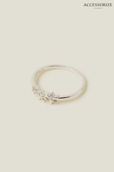 Accessorize Sterling Silver Plated Sparkle Flower Ring