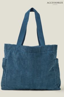 Accessorize Blue Cord Shopper Bag
