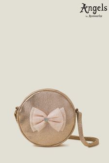 Angels By Accessorize Girls Gold Glittery Round Bag