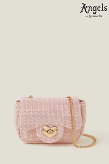 Angels By Accessorize Girls Pink Tweed Bag