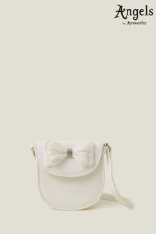 Angels By Accessorize Girls White Patent Bow Bag (N26920) | €15