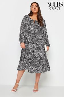 Yours Curve Black Ditsy Floral Print Midaxi Dress (N26941) | €49