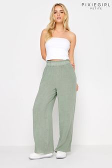 PixieGirl Petite Green Wide Leg Trousers (N26942) | KRW61,900