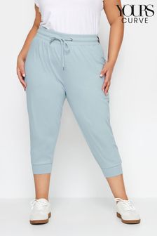 Yours Curve Blue Cropped Joggers (N26961) | 99 QAR