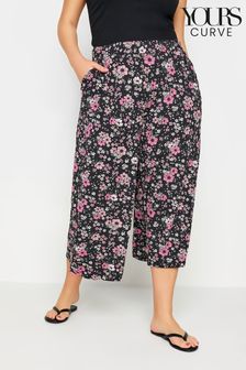 Yours Curve Black Heart Print Culottes (N26976) | LEI 143