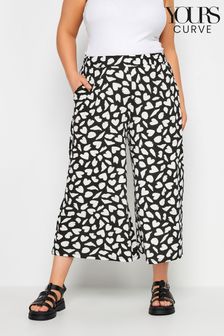 Yours Curve Black & White Heart Print Culottes (N26987) | €34