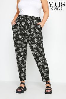 Yours Curve Black Chrome Harem Trousers (N27013) | kr350