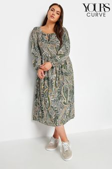 Yours Curve Green Ditsy Floral Print Midaxi Dress (N27022) | AED189