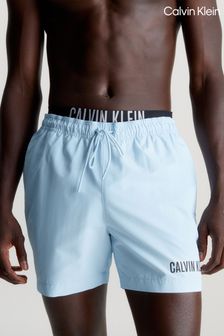 Calvin Klein Blue Slogan Waistband Swim Shorts (N27053) | 322 QAR