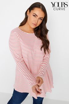 Yours Curve Pink Stripe Print Ribbed Top (N27075) | 31 €