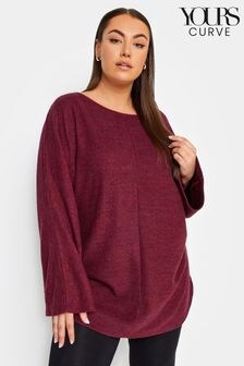 Yours Curve Red Front Seam Soft Touch Jumper (N27089) | $50