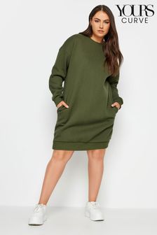 Yours Curve Green Sweat Tunic Dress (N27107) | kr350
