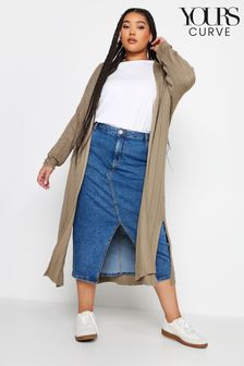 Yours Curve Natural Longline Ribbed Cardigan (N27121) | €48