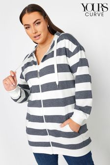 Modra - Yours Curve Stripe Zip Through Hoodie (N27124) | €35